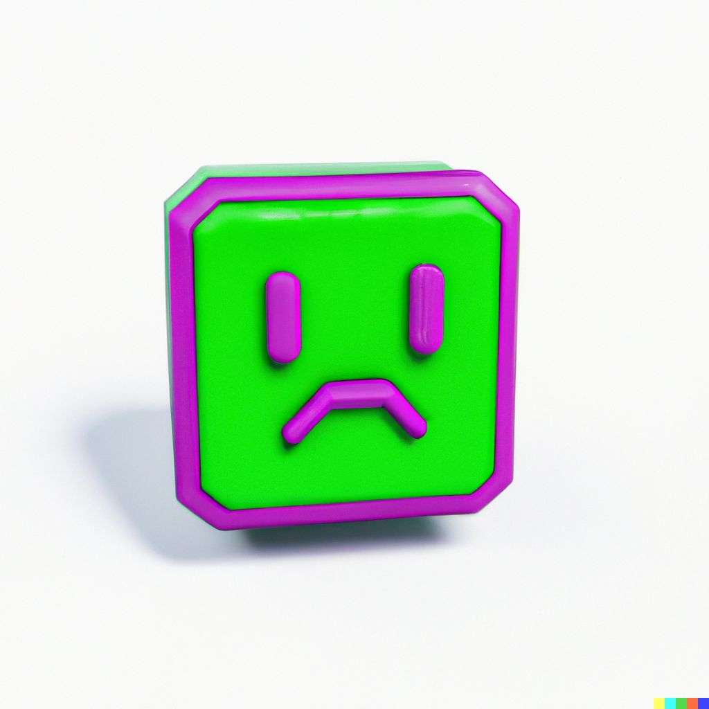 a brightly coloured, detailed icon of a representation of anxiety emoji, 3D low poly render, isometric perspective on white background